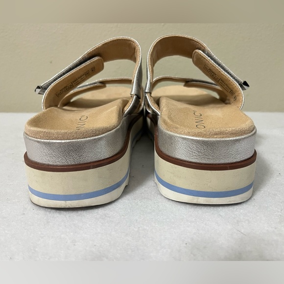 Vionic Brandie Silver Dual Strap Plaform Slide Sandal Shoes Comfort Wms US 7.5 - Picture 6 of 11